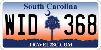 SC license plate WID368