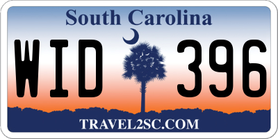 SC license plate WID396