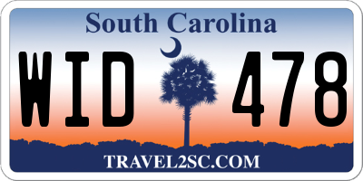 SC license plate WID478