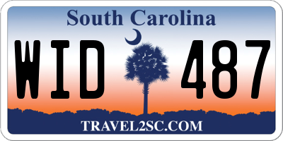 SC license plate WID487