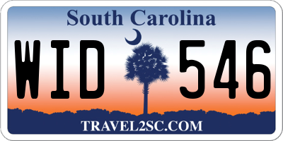 SC license plate WID546