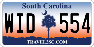 SC license plate WID554