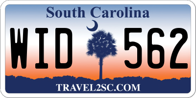 SC license plate WID562
