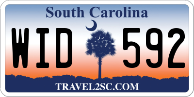 SC license plate WID592