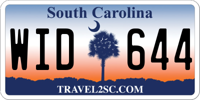 SC license plate WID644
