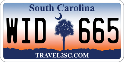 SC license plate WID665