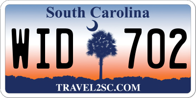 SC license plate WID702