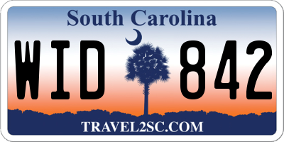 SC license plate WID842