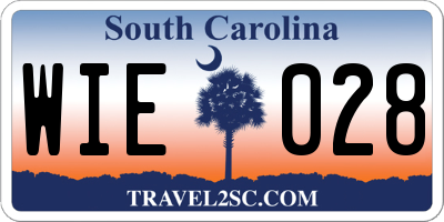 SC license plate WIE028