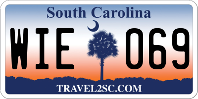 SC license plate WIE069