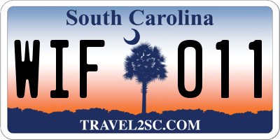 SC license plate WIF011