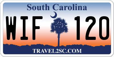 SC license plate WIF120