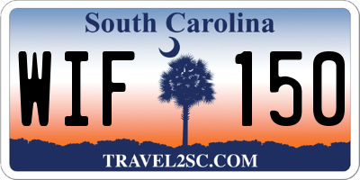 SC license plate WIF150