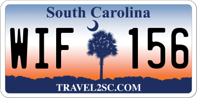SC license plate WIF156