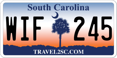 SC license plate WIF245