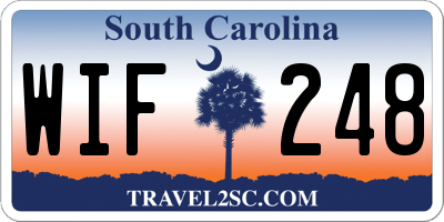 SC license plate WIF248