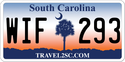 SC license plate WIF293