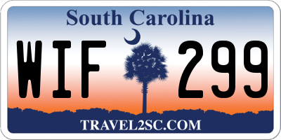 SC license plate WIF299