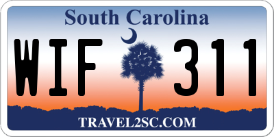 SC license plate WIF311