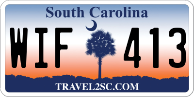 SC license plate WIF413