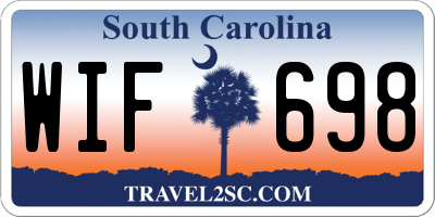 SC license plate WIF698