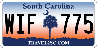 SC license plate WIF775
