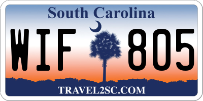 SC license plate WIF805