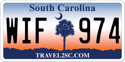 SC license plate WIF974