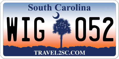 SC license plate WIG052
