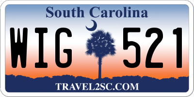 SC license plate WIG521