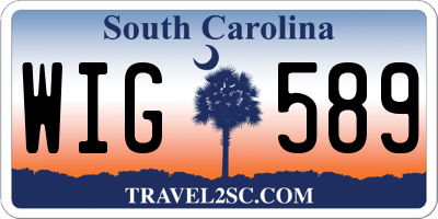 SC license plate WIG589