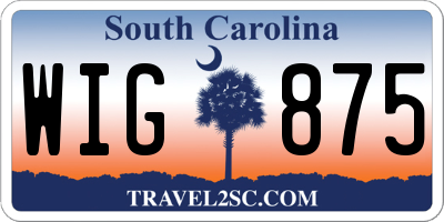 SC license plate WIG875