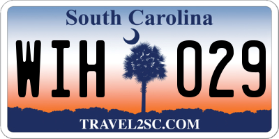 SC license plate WIH029