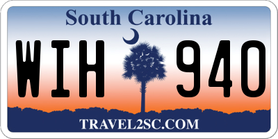 SC license plate WIH940