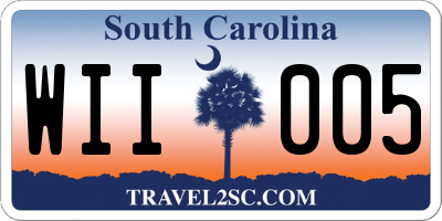 SC license plate WII005