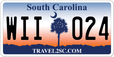 SC license plate WII024
