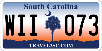 SC license plate WII073
