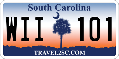 SC license plate WII101