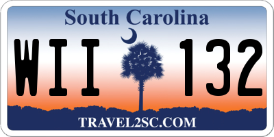 SC license plate WII132