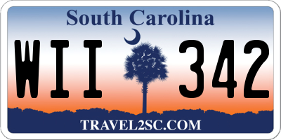 SC license plate WII342