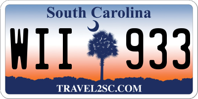 SC license plate WII933