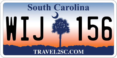 SC license plate WIJ156