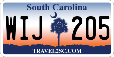 SC license plate WIJ205