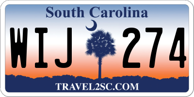 SC license plate WIJ274