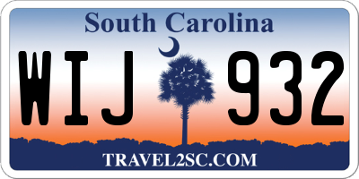 SC license plate WIJ932