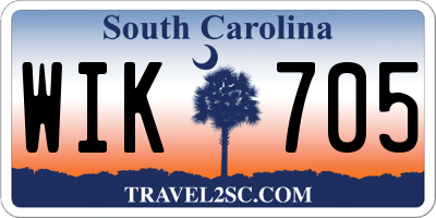 SC license plate WIK705