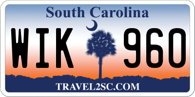 SC license plate WIK960