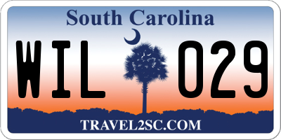 SC license plate WIL029