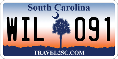 SC license plate WIL091