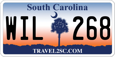SC license plate WIL268